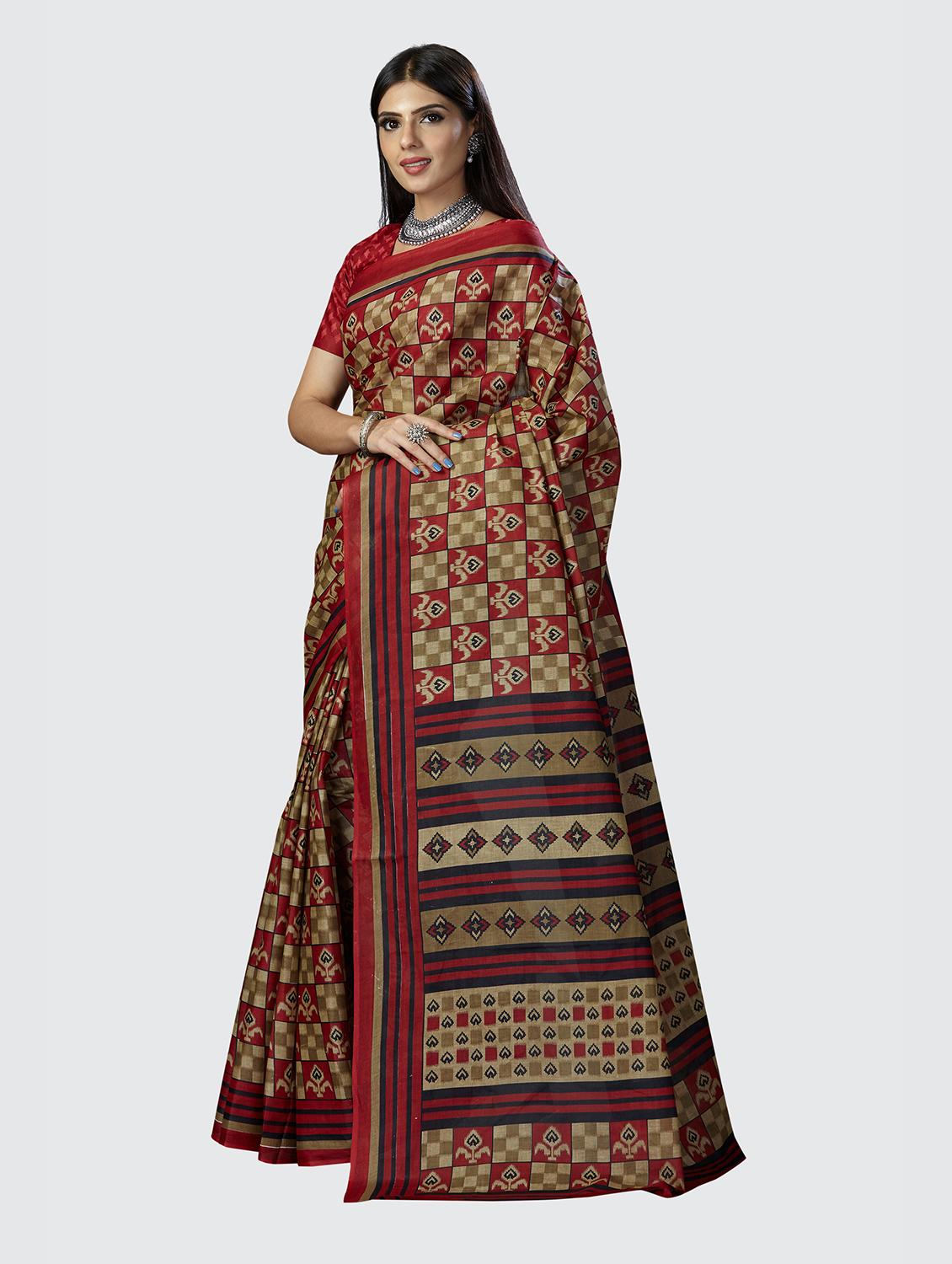multi colored printed saree with blouse - 18855009 - Standard Image - 2