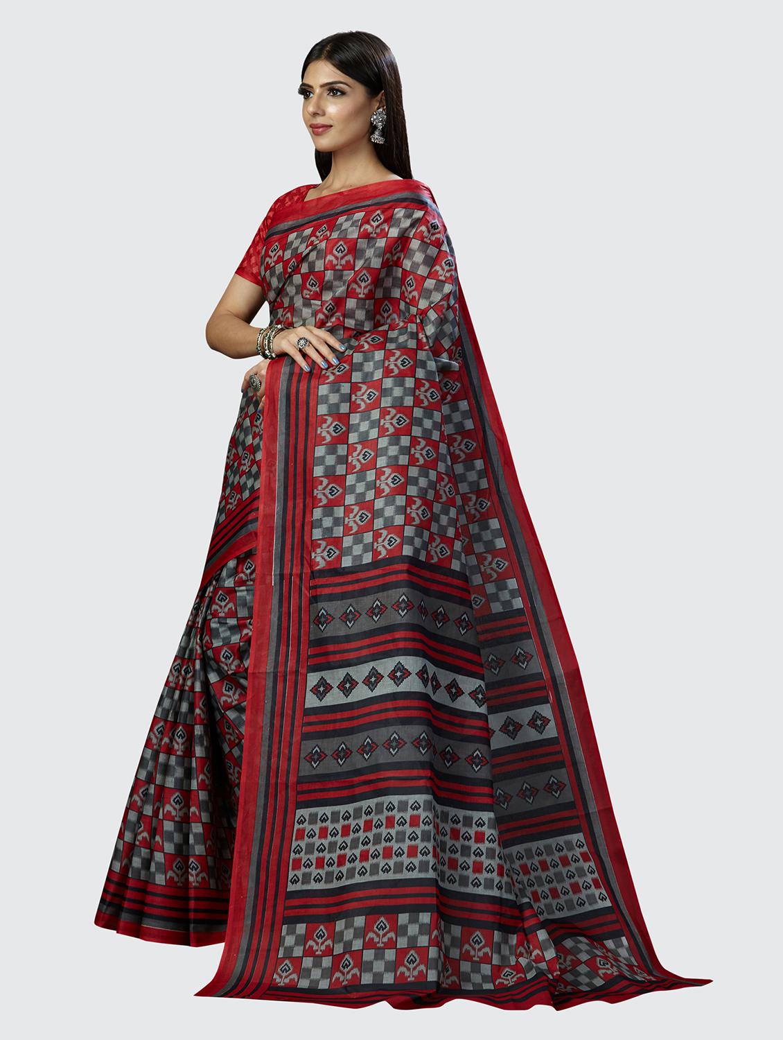 multi colored printed saree with blouse - 18855026 - Standard Image - 2