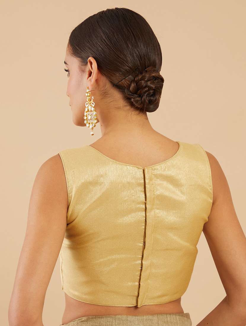 gold silk regular blouse - 18857877 -  Standard Image - 2