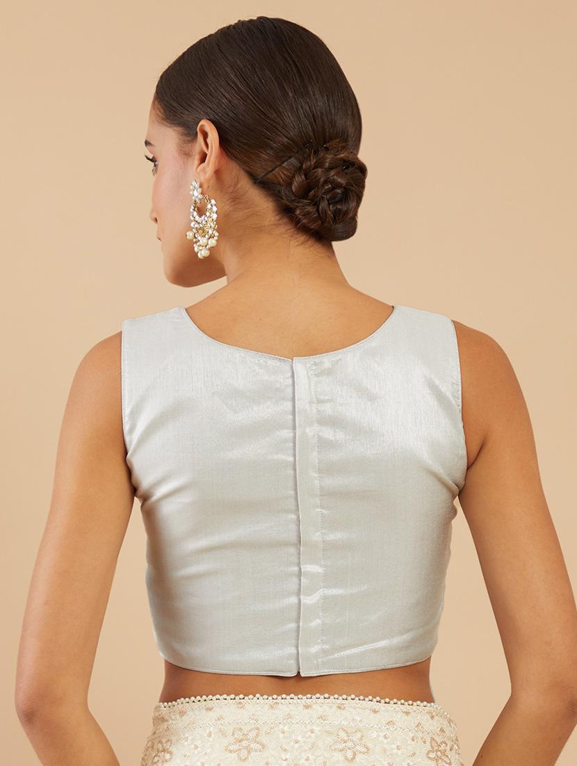 silver silk regular blouse - 18857878 - Standard Image - 2