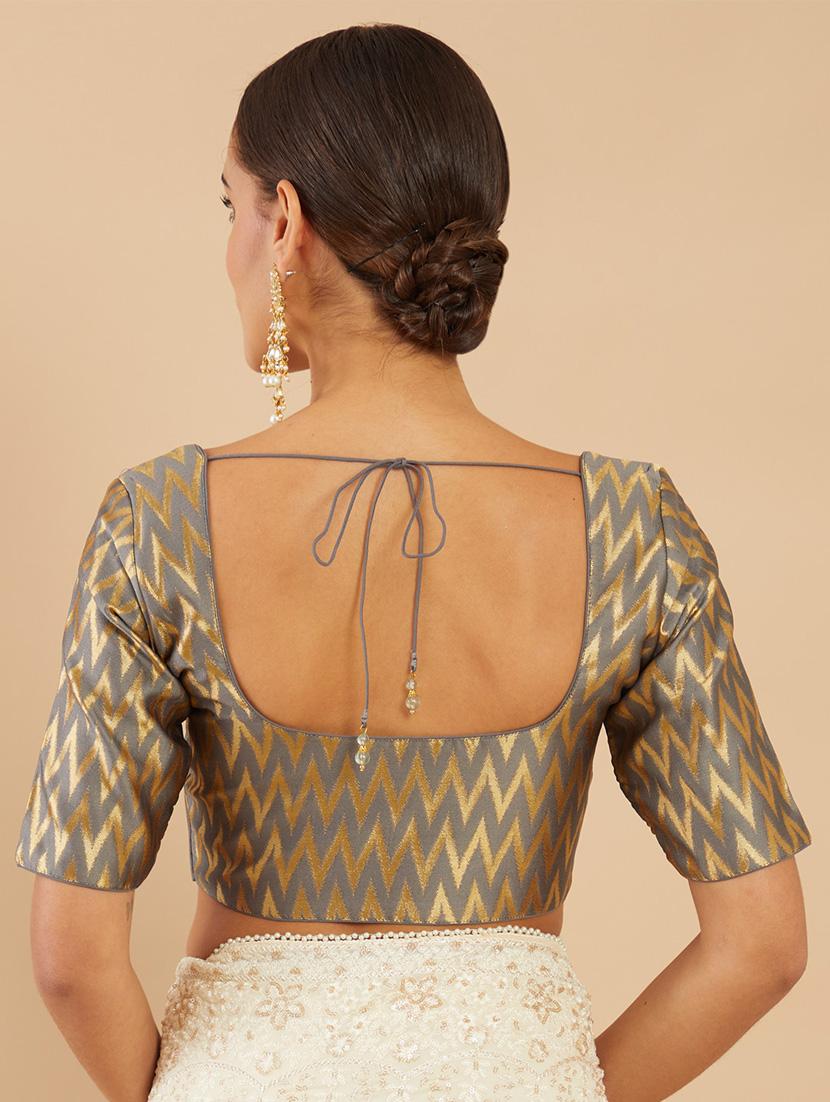 grey silk regular blouse - 18857881 - Standard Image - 2