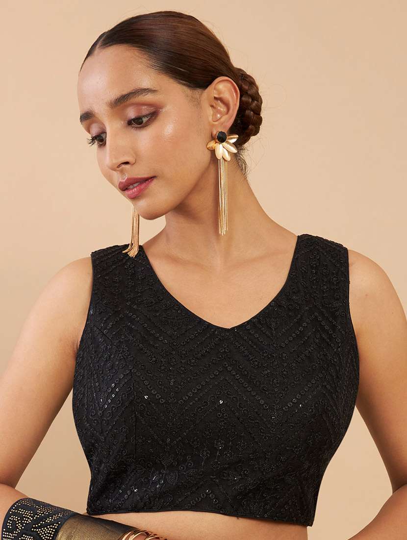 black net regular blouse