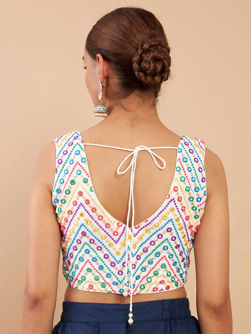 white georgette regular blouse - 18858026 - Standard Image - 2