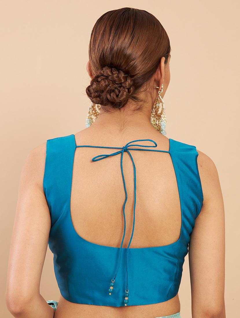 blue silk regular blouse - 18858030 - Standard Image - 2