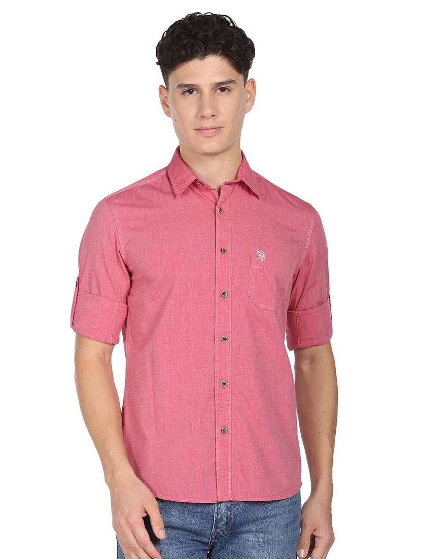 mens solid casual shirt