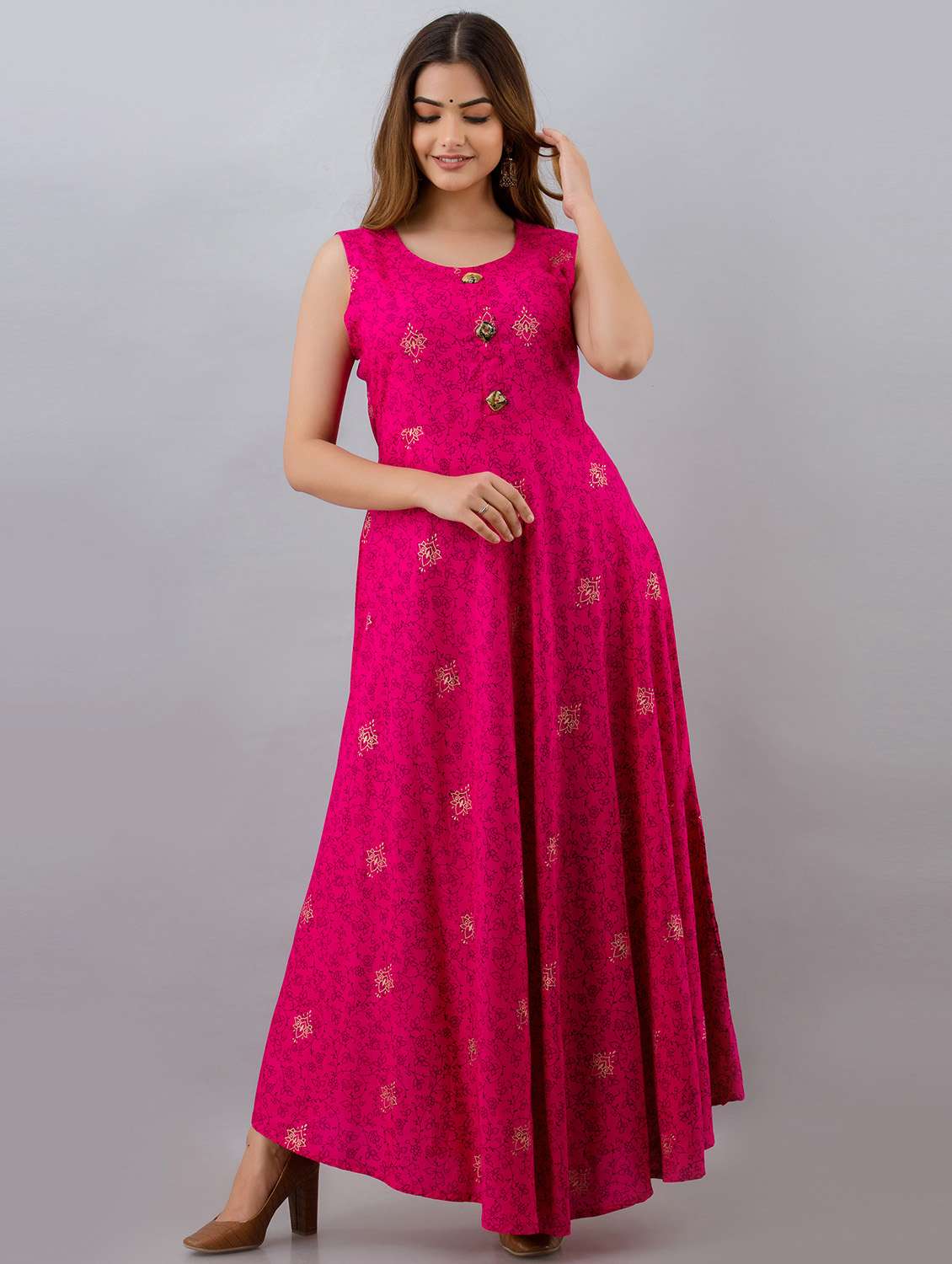 pink coloured printed kurta pant set - 18873615 -  Standard Image - 2