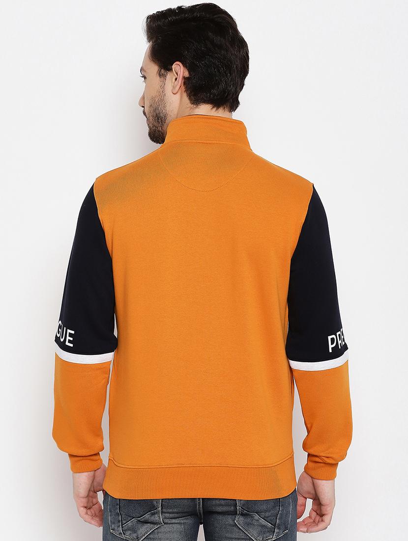 yellow cotton blend taped sweatshirt - 18874850 - Standard Image - 2