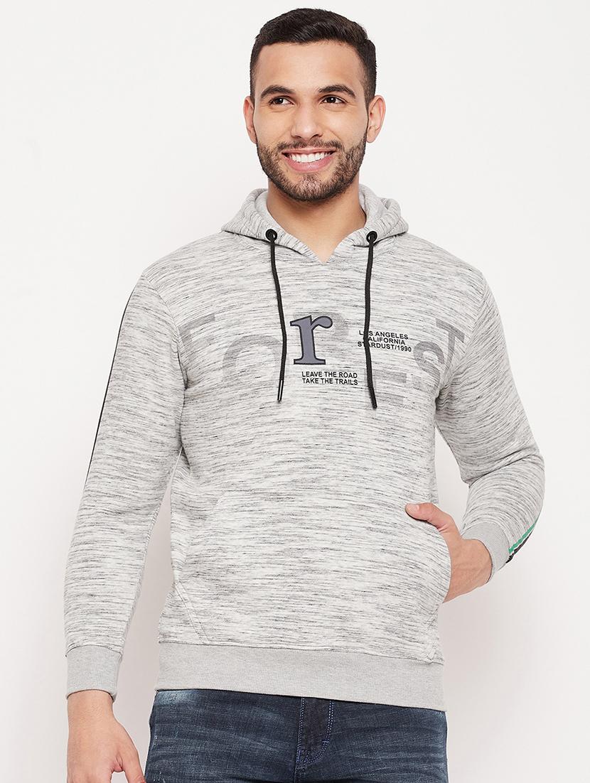 grey cotton blend chest print sweatshirt - 18874874 -  Zoom Image - 0