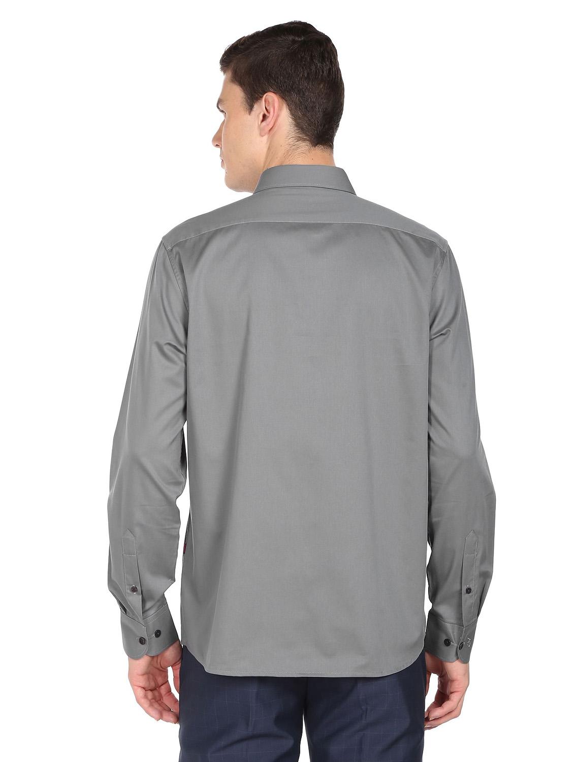 grey cotton formal shirt - 18874885 - Standard Image - 2