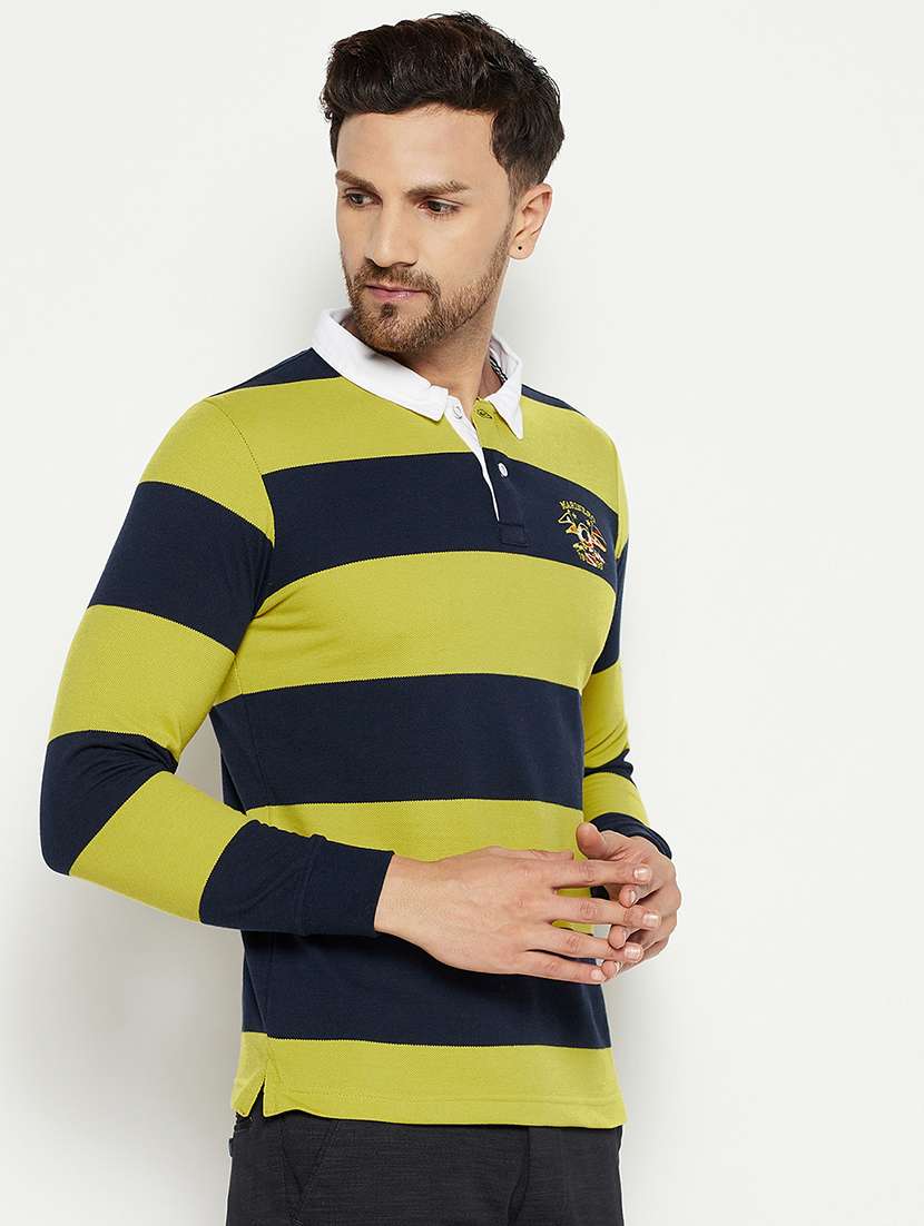 men striped printed polo neck t-shirt - 18874907 -  Standard Image - 2