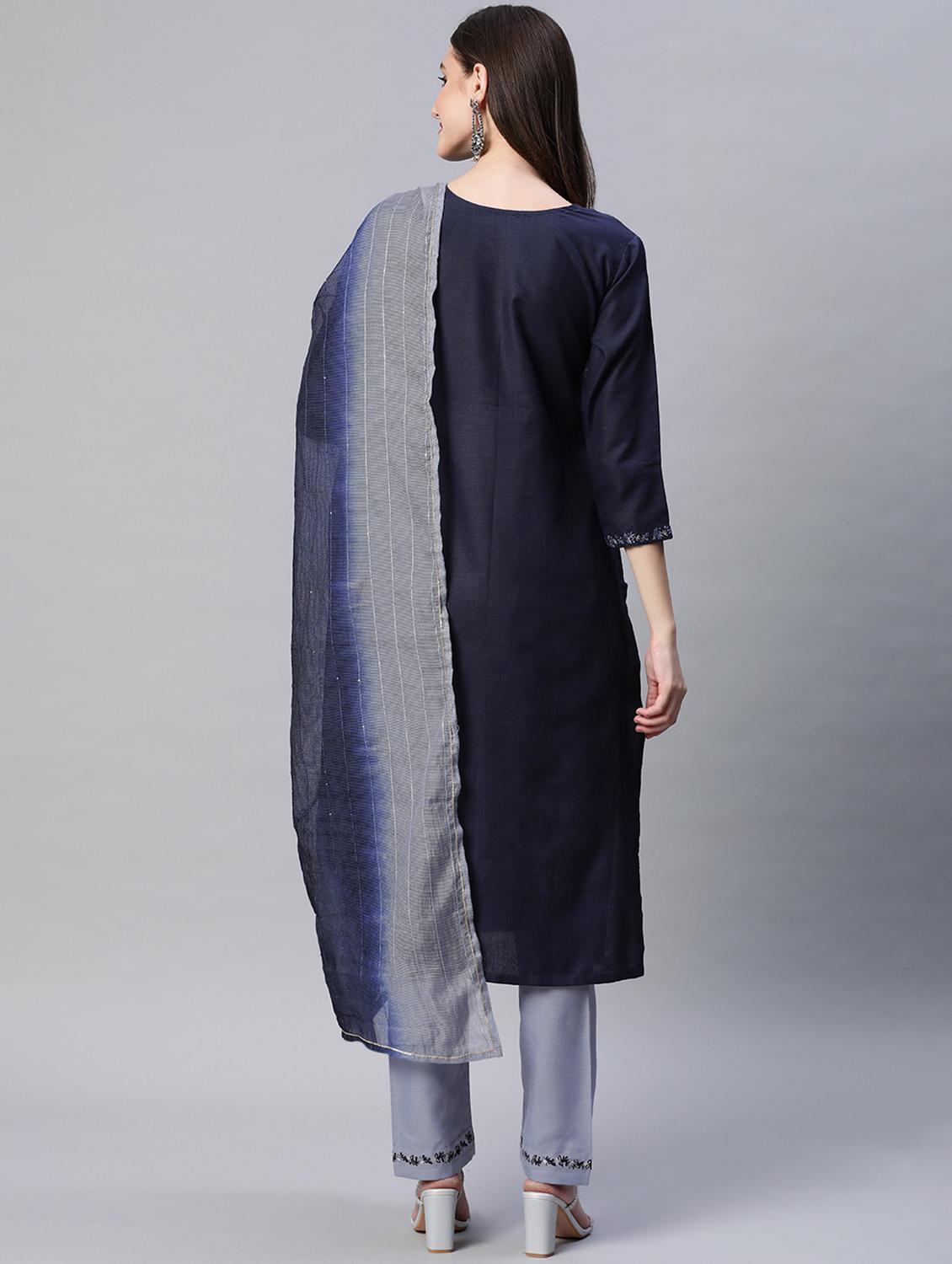 embroidered kurta set with dupatta - 18875400 - Standard Image - 2