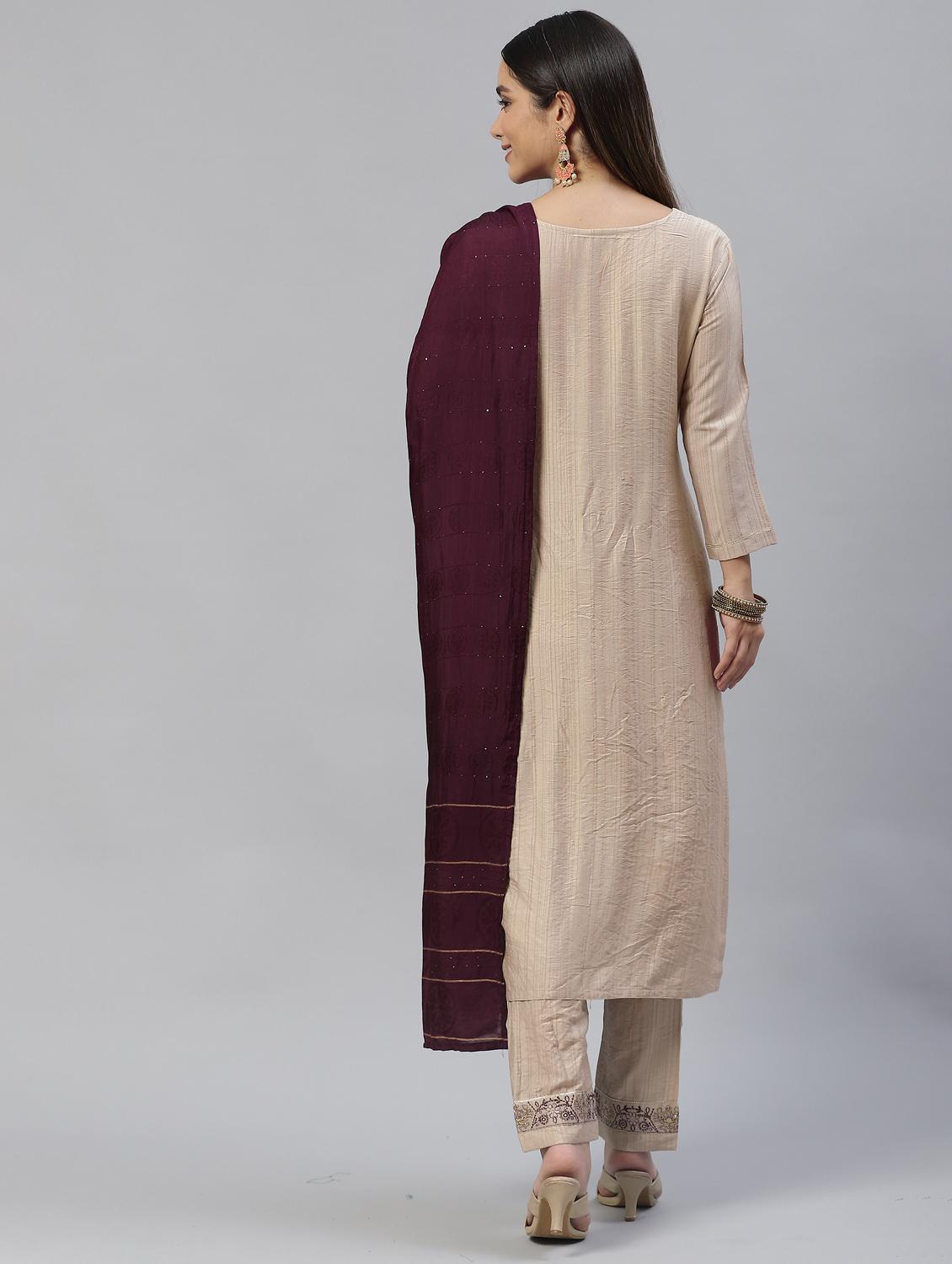 embroidered kurta set with dupatta - 18875407 - Standard Image - 2