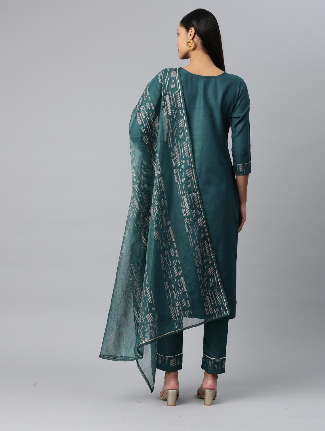 gota patti kurta pant set with dupatta - 18875412 - Standard Image - 2