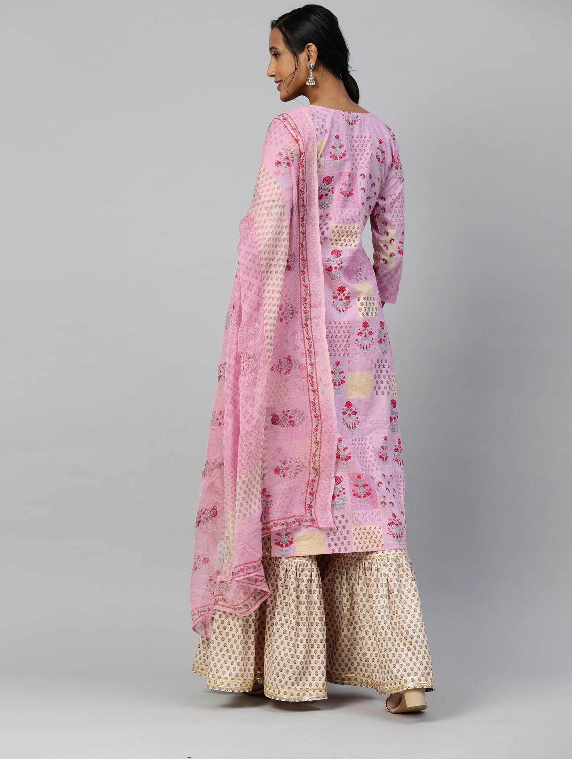 embroidered suit set with dupatta - 18875473 - Standard Image - 2
