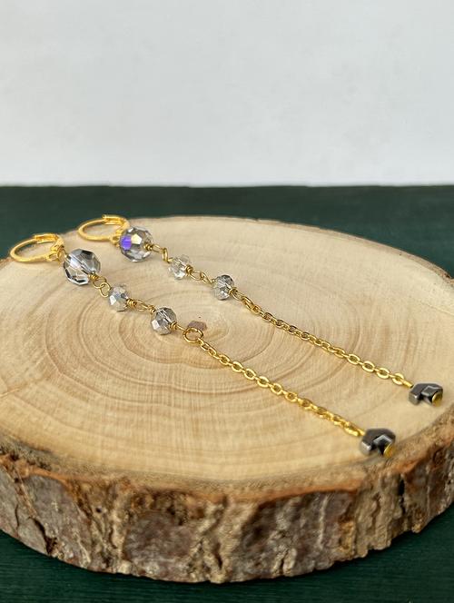 blue brass drop earring - 18875524 - Standard Image - 0