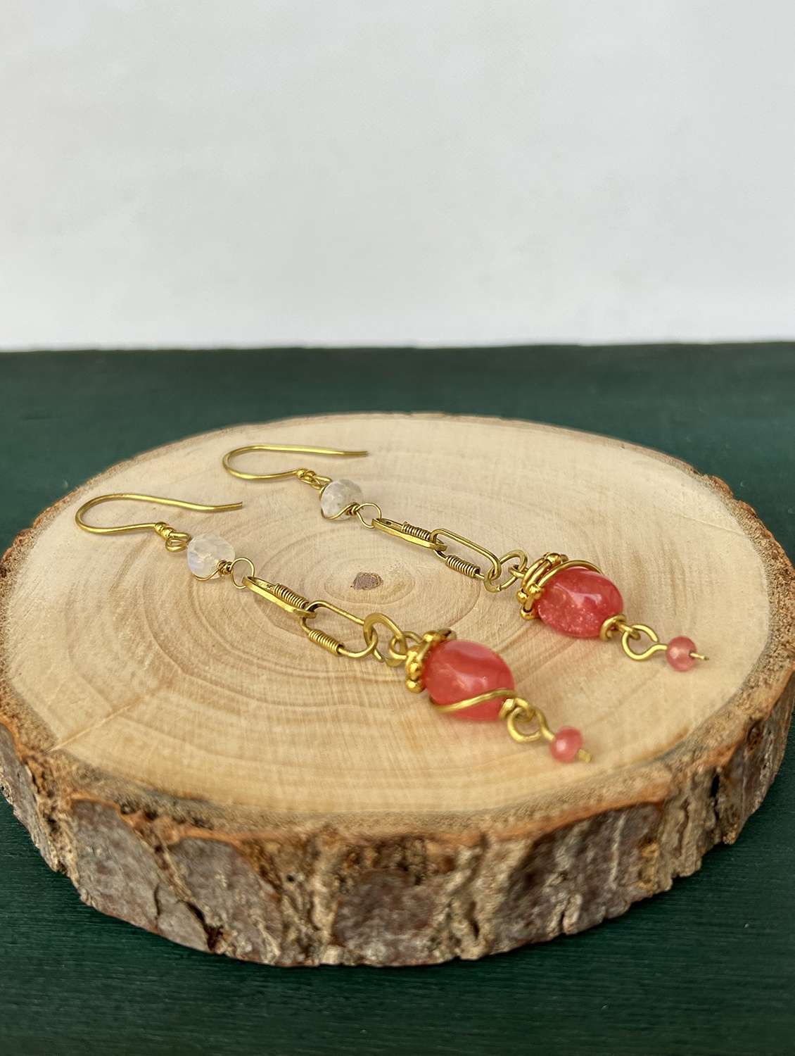 gold brass drop earring