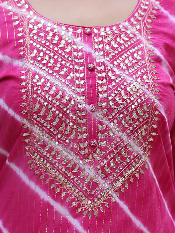printed kurta pant dupatta set - 18875681 - Standard Image - 2