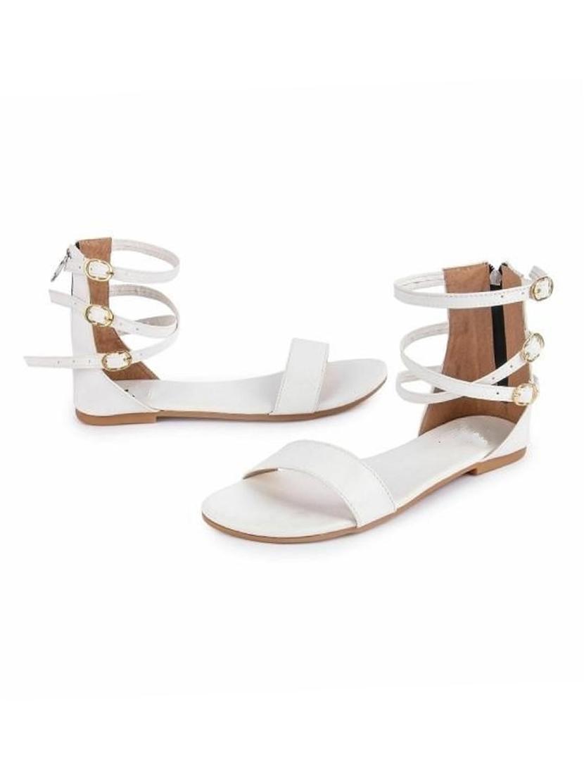 white solid gladiators sandal - 18875859 - Standard Image - 2