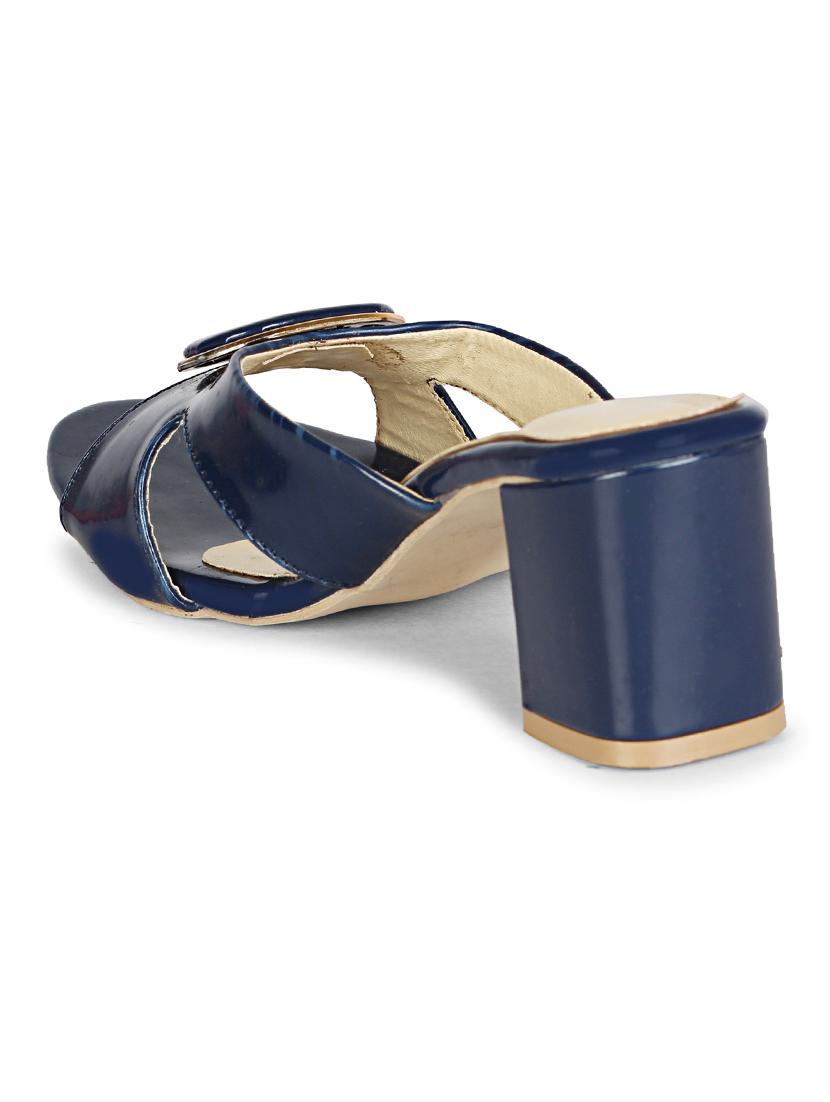 navy solid slip-on sandal - 18875863 - Standard Image - 2