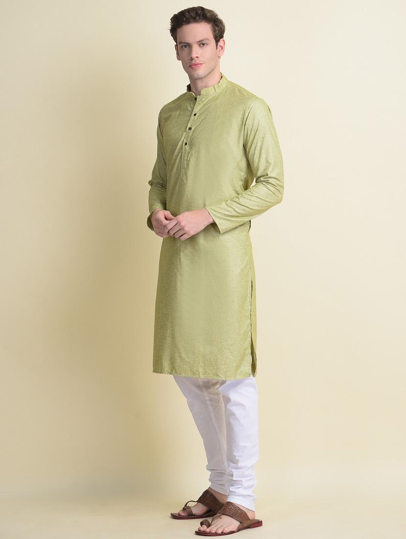 men solid kurta churidar ethnic wear set - 18876096 - Standard Image - 2