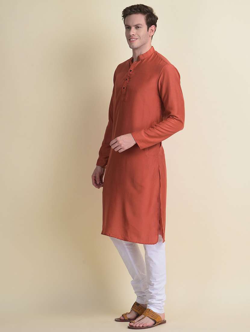 men solid kurta churidar ethnic wear set - 18876108 - Standard Image - 2