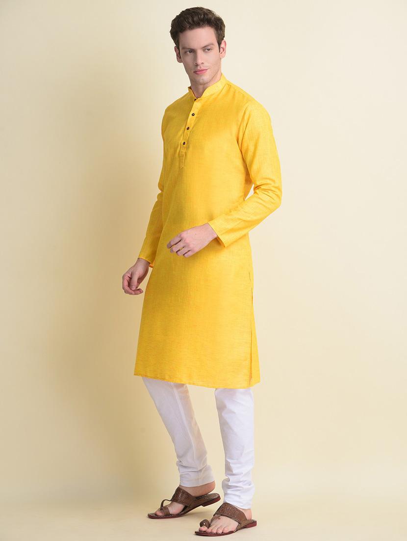men solid kurta churidar ethnic wear set - 18876138 - Standard Image - 2