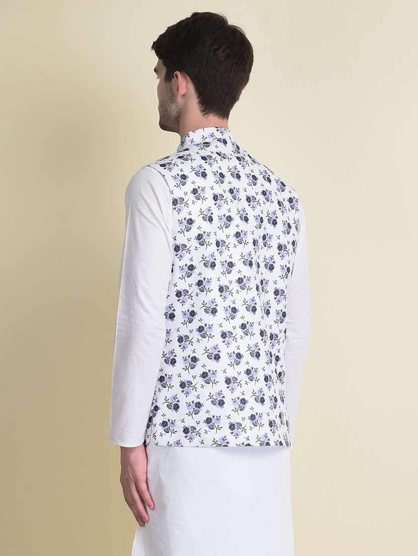mandarin collar ethnic jacket - 18876212 - Standard Image - 2