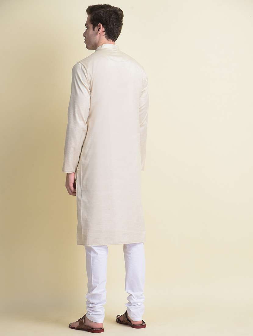 mandarin neck long sleeved long kurta - 18876278 -  Standard Image - 2