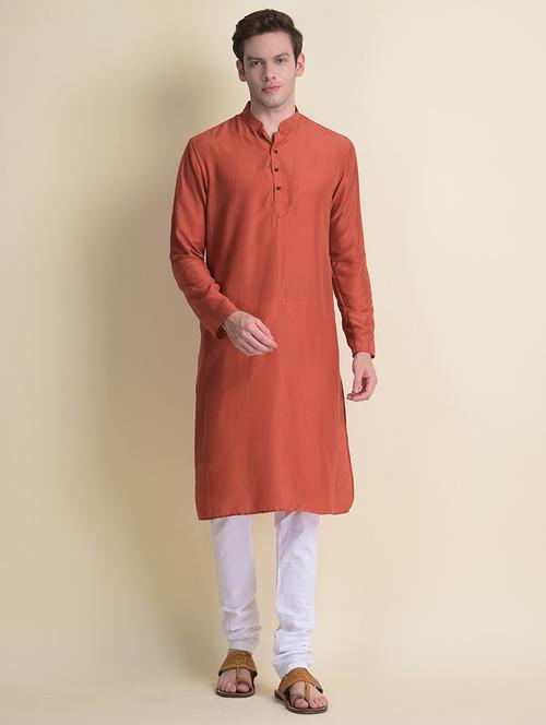 mandarin neck long sleeved long kurta - 18876316 -  Standard Image - 0