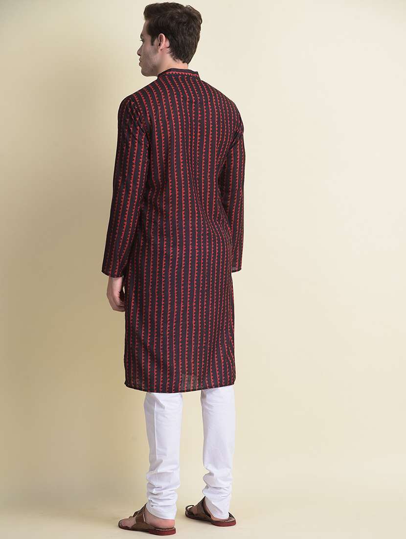 mandarin neck long sleeved kurta - 18876346 -  Standard Image - 2