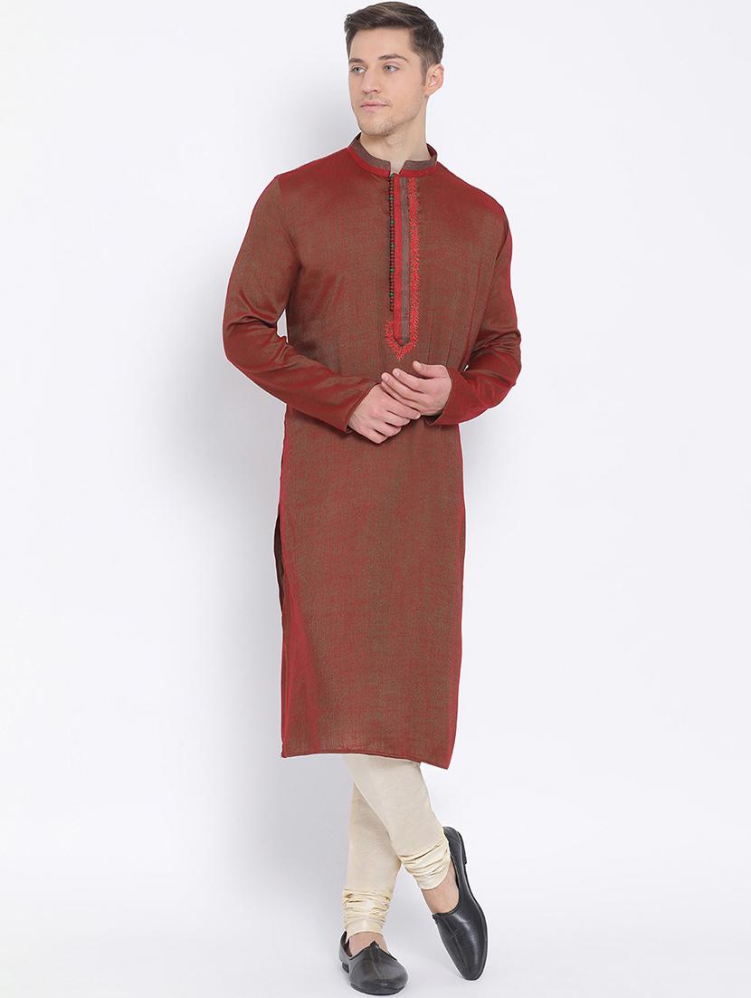 mandarin neck long sleeved kurta - 18876352 - Zoom Image - 0