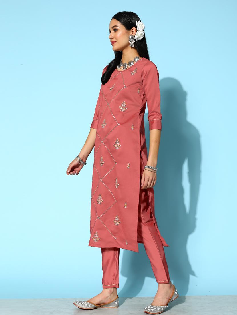 embroidered suit set with dupatta - 18876495 - Standard Image - 2