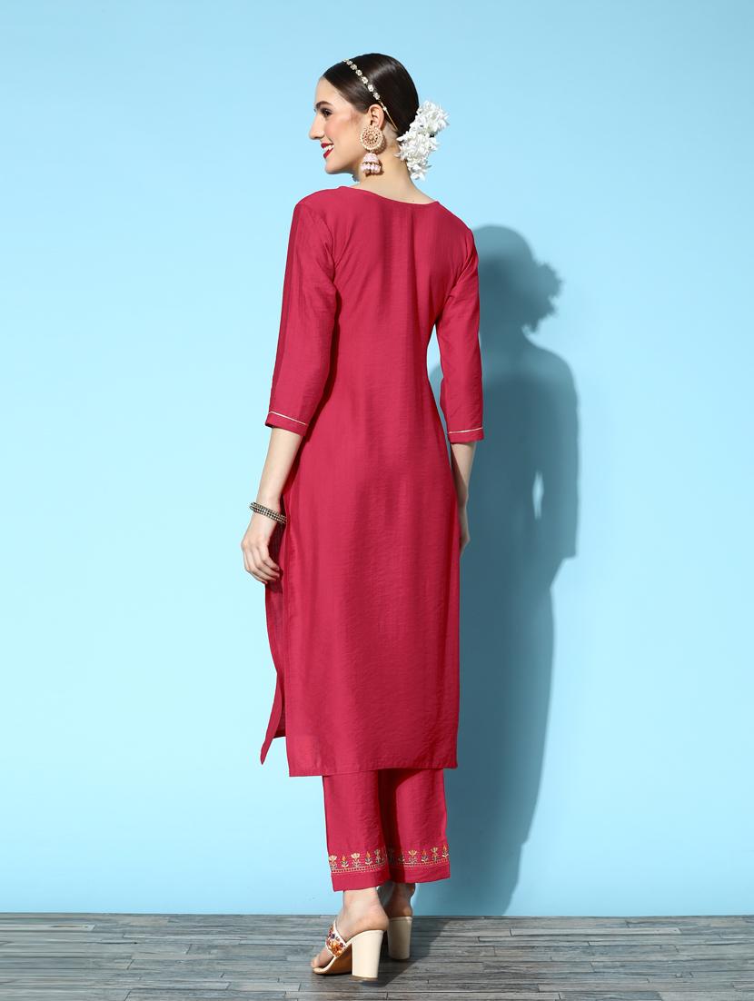 embroidered kurta set - 18876502 - Standard Image - 2