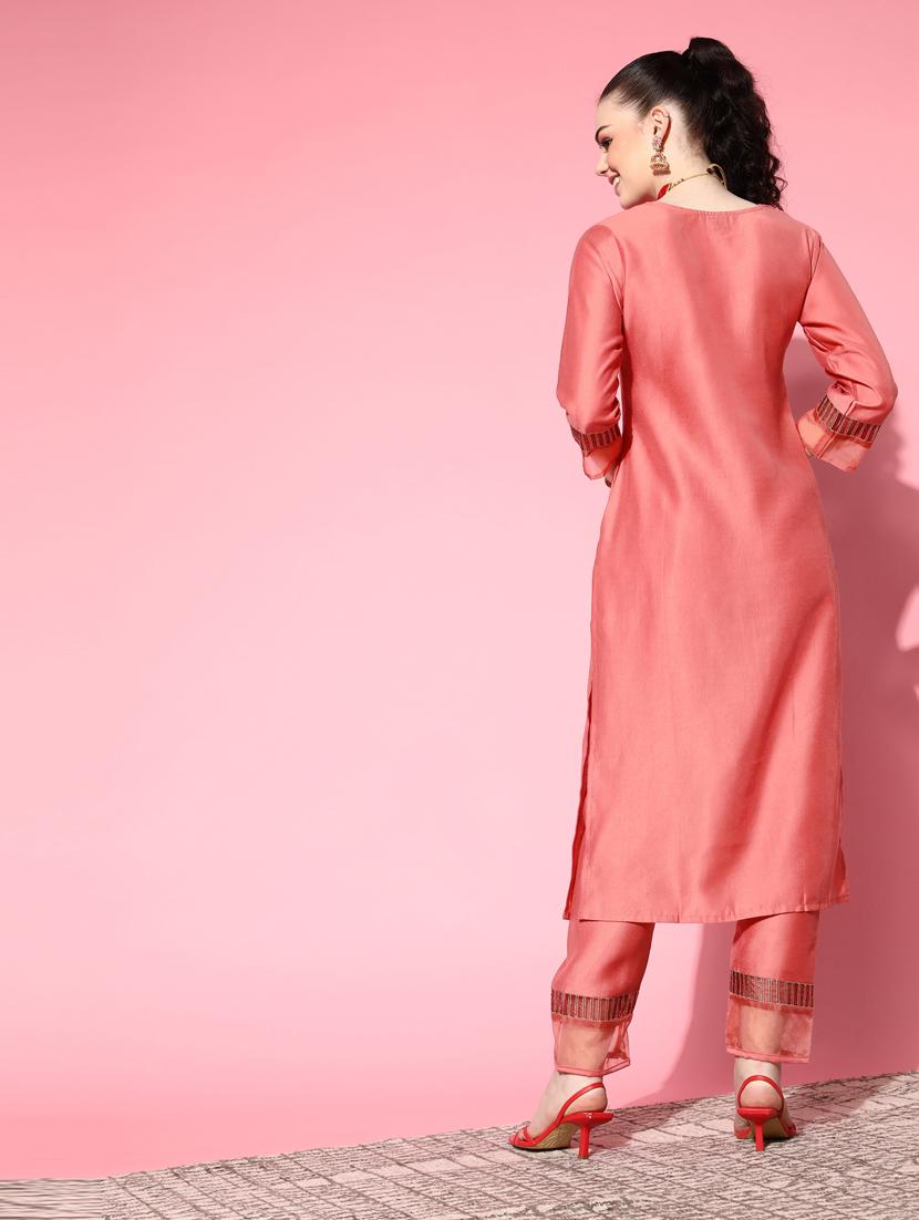 embroidered kurta set - 18876510 - Standard Image - 2