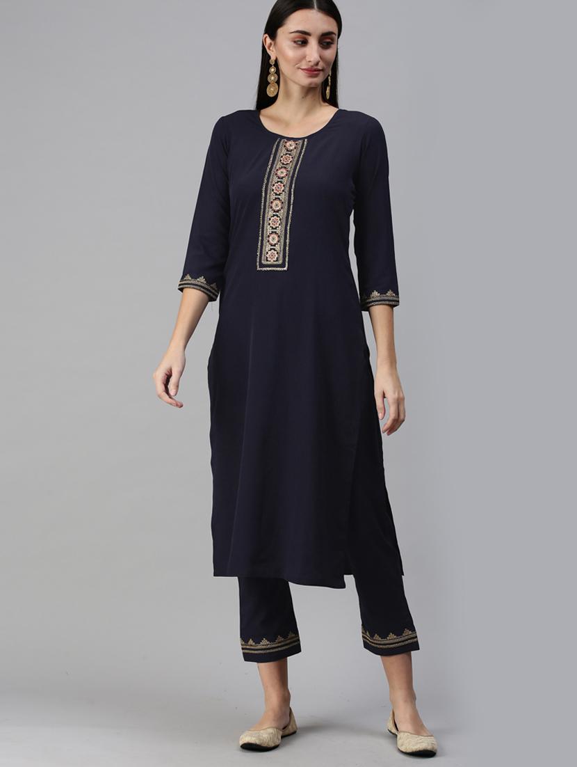 embroidered kurta set - 18876515 - Standard Image - 2