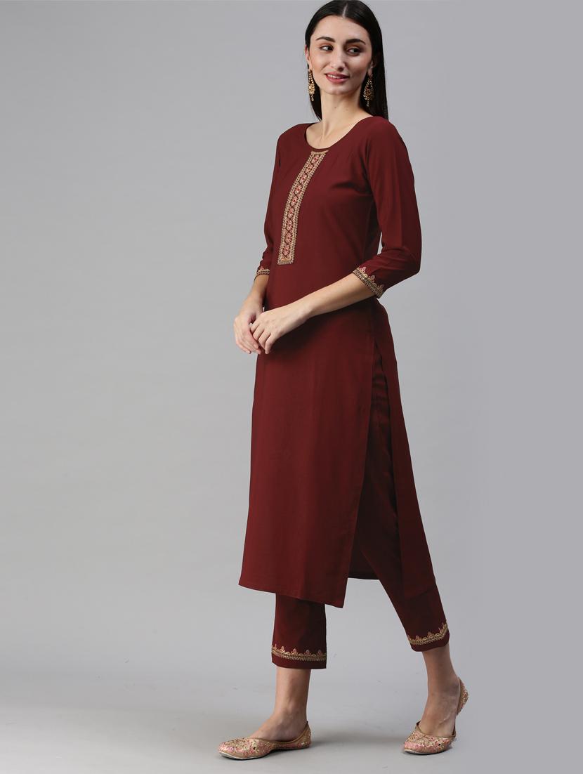 embroidered kurta set - 18876516 - Standard Image - 2