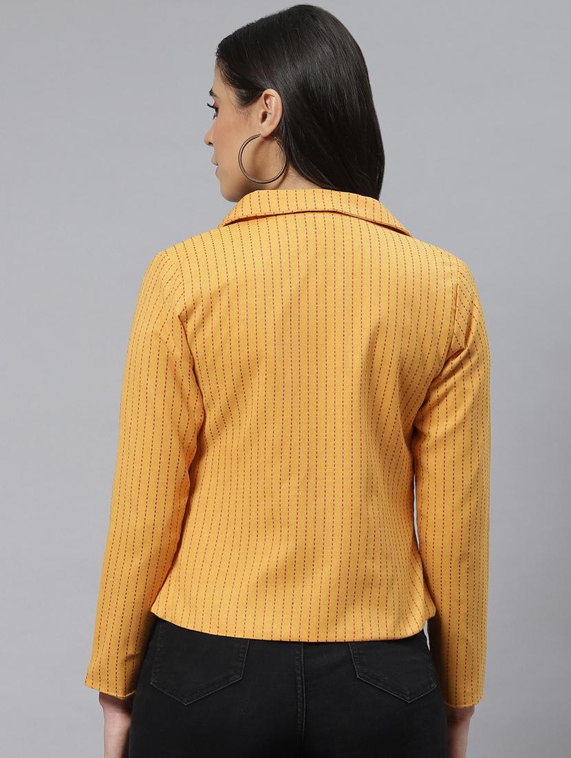 yellow cotton single breasted blazer - 18876603 - Standard Image - 2