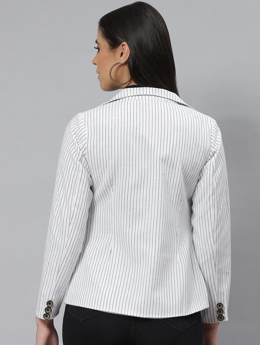 white cotton single breasted blazer - 18876606 - Standard Image - 2
