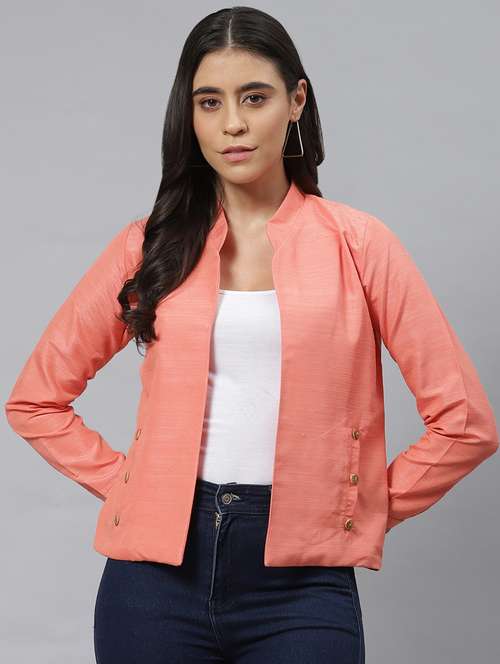 orange solid regular jacket - 18876612 -  Standard Image - 0