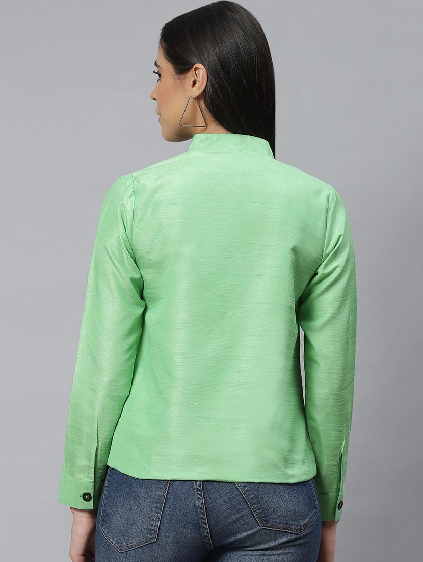 green solid regular jacket - 18876613 - Standard Image - 2