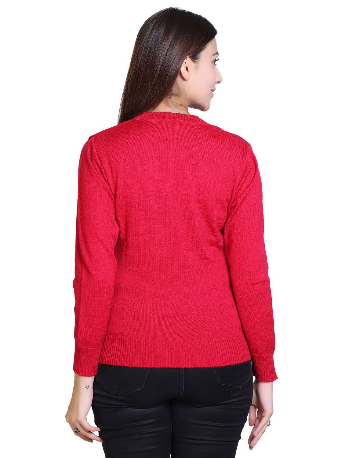 v-neck solid pullover - 18878021 - Standard Image - 2