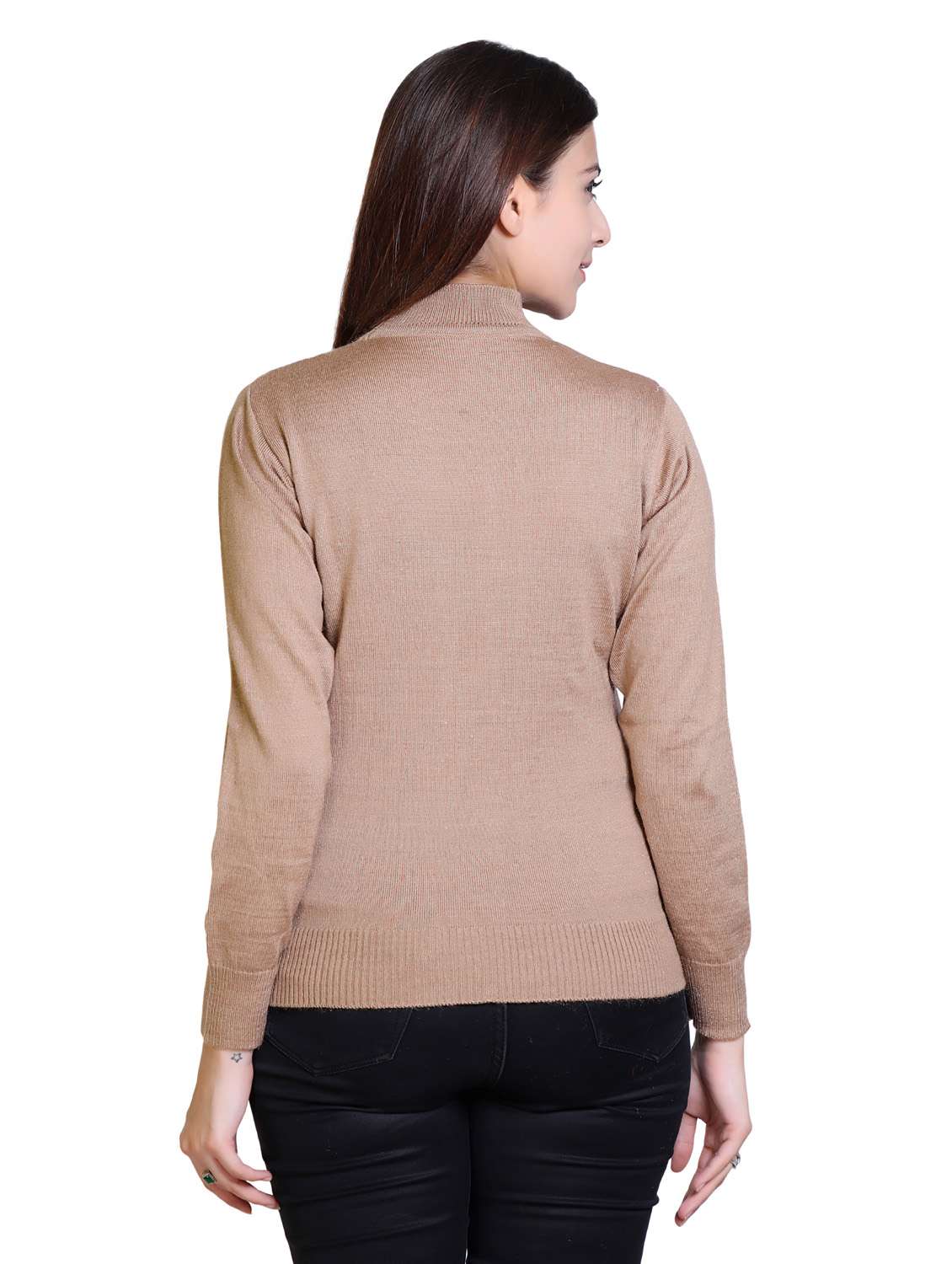 high neck solid pullover - 18878026 - Standard Image - 2