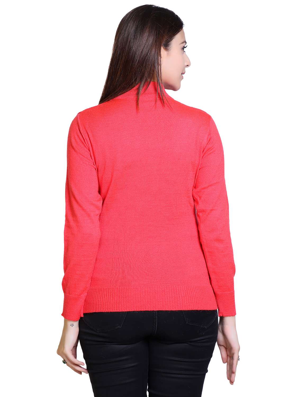 high neck solid pullover - 18878027 - Standard Image - 2