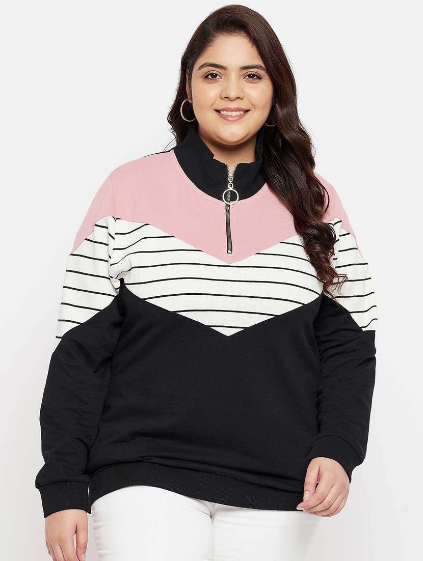 women's color block sweatshirt