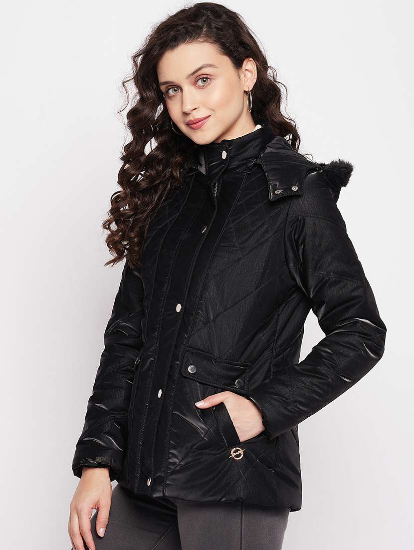 black quilted hooded jacket - 18880953 -  Standard Image - 2