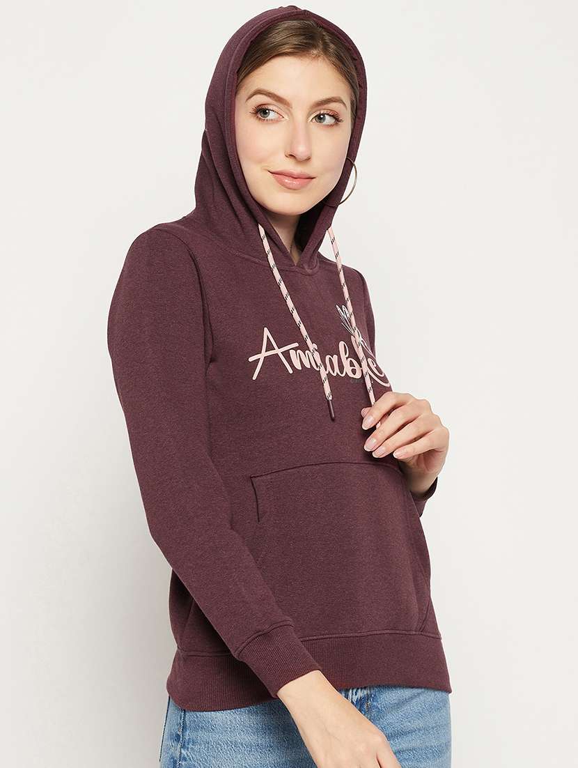 maroon coloured printed sweatshirt - 18881396 - Standard Image - 2
