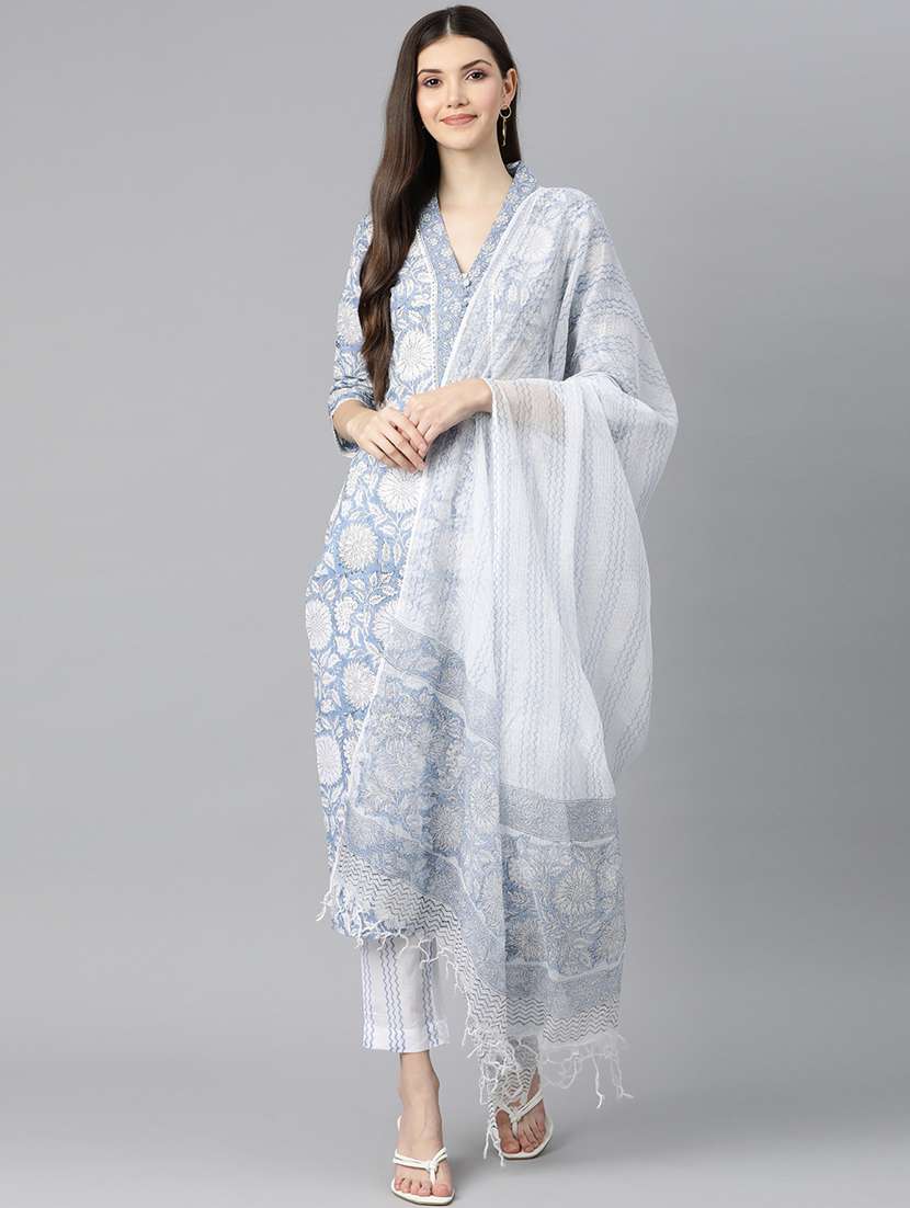 printed kurta pant dupatta set