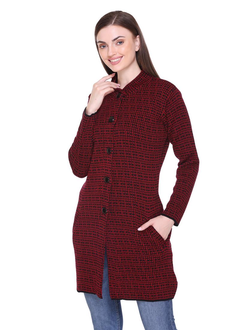 women maroon full sleeves coatigan - 18885891 - Zoom Image - 0