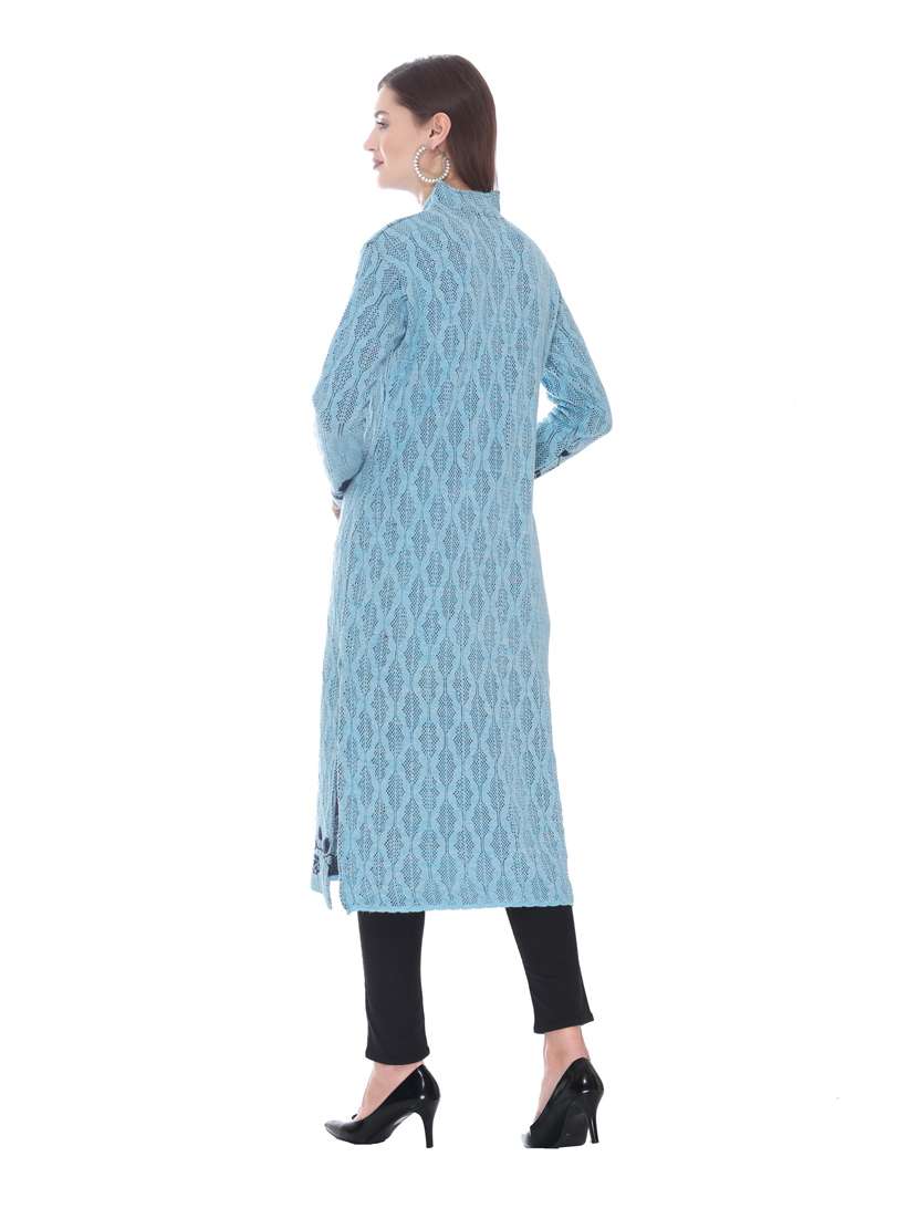 blue woolen kurta - 18885903 -  Standard Image - 2