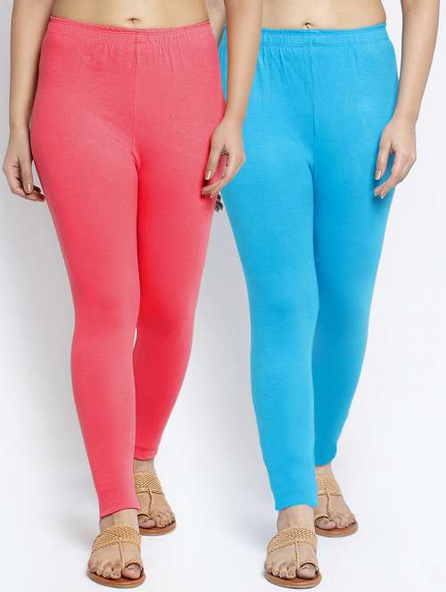 multi colored cotton lycra leggings - 18886288 -  Standard Image - 0